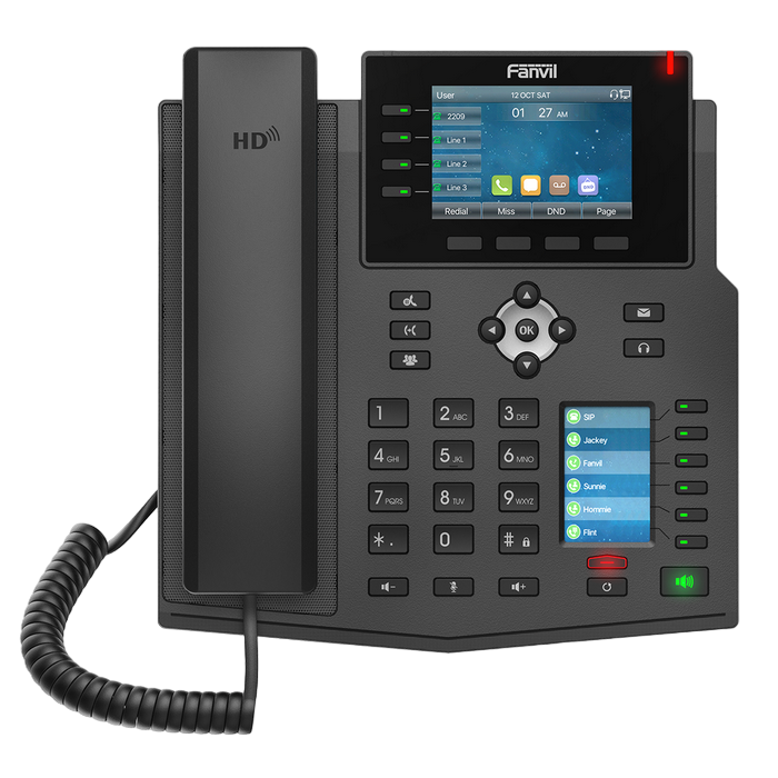 Fanvil X5U Black, High-end IP phone, Colour Display