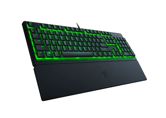 Gaming Keyboard Razer Ornata V3 X, Membrane, Low-profile, Silent, Macro, Laser-etched ABS Keycaps, Spill-resistan, Wrist Restt, RGB, USB, EN, Black