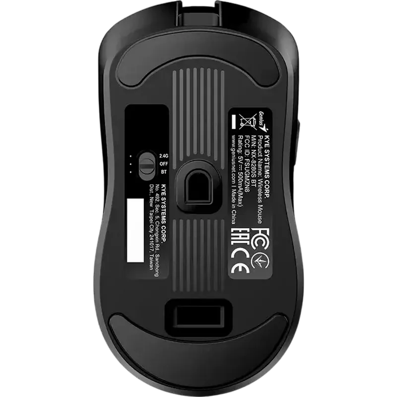 Wireless Mouse Genius NX-8280S, 1200 dpi, 4 buttons, Ambidextrous, 81g, BlueEye, Rechargeable, 2.4Ghz, Black