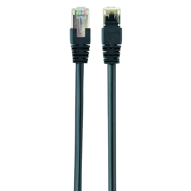 0.5m, FTP Patch Cord Black, PP22-0.5M/BK, Cat.5E, Cablexpert, molded strain relief 50u" plugs