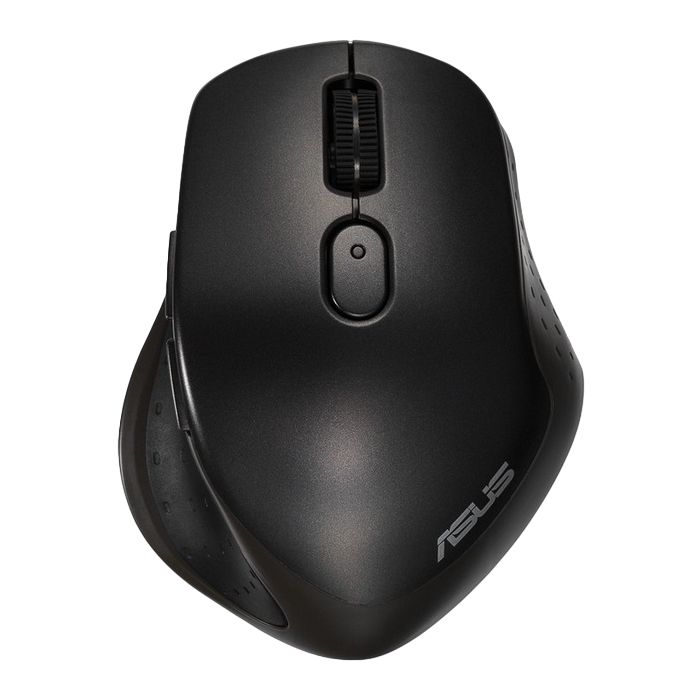 Wireless Mouse Asus MW203, 1000-2400 dpi, 6 buttons, Ergonomic, 96g, Silent, 1xAA, 2.4Ghz+BT, Black