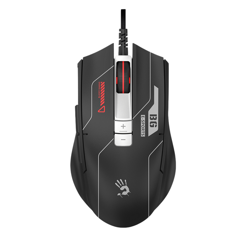 Gaming Mouse Bloody ES8, up to 6000 dpi, 7 buttons, 45IPS, 15G, 77g, Ergonomic, 256k Memory, Programmable, 1.8m, USB, Sports Black