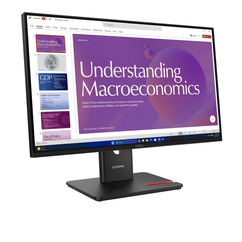 23.8" LENOVO ThinkVision T24D-40, Black, IPS, 1920x1080, 120Hz, 4ms, 250cd, CR1500:1, HDMI+DP+TypeC, LAN, Spkrs, Pivot