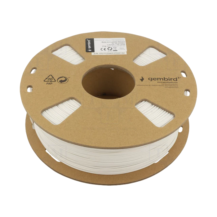PLA 1.75 mm, Matte White Filament, 1 kg, Gembird 3DP-PLA-01-MTW