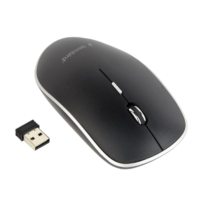 Wireless Mouse Gembird MUSW-4B-01, Optical, 800-1600 dpi, 4 buttons, Ambidextrous, 1xAA, Black