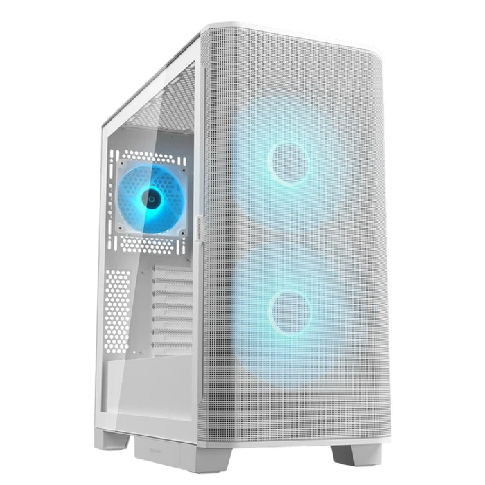 Case EATX Cougar Airface FLO RGB w/o PSU, 2x180mm, 1x120mm, ARGB PWM, TG, Front Mesh, 2xUSB3.0 1xUSB-C, 1x2.5", 2x3.5", White
