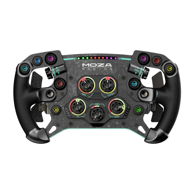 Wheel MOZA GS V2P GT, 300mm, 5mm-thick, Magnetic Shifter Paddles, Clutch Paddles, 10 buttons, Intelligent Telemetry, Quick Release, Wireless/Wired