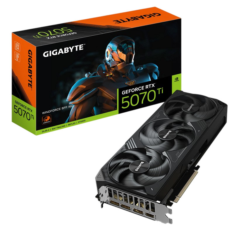 VGA Gigabyte RTX5070Ti 16GB GDDR7 WindForce (GV-N507TWF3-16GD)