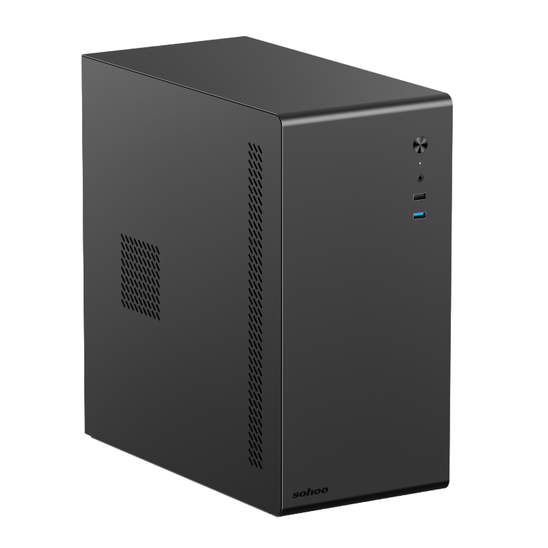 Case mATX 500W Sohoo 6519BK, 0.6mm/0.4mm, 1xUSB3.0, 1xUSB2.0, 1x3.5", 2x2.5", PSU: ATX-500W-12cm, Black