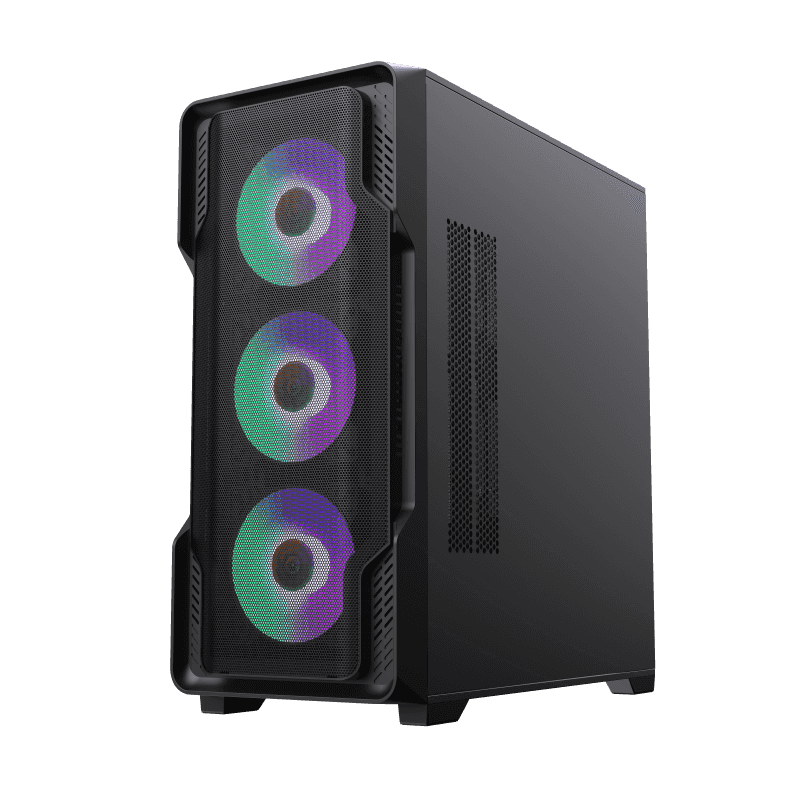 Case EATX GAMEMAX Siege, w/o PSU, 0.6mm, 4x120mm ARGB, ARGB Hub, Tempered Glas, Front Mesh, DF, 1xUSB3.0, 2xUSB2.0, 2x3.5", 3x2.5", Black