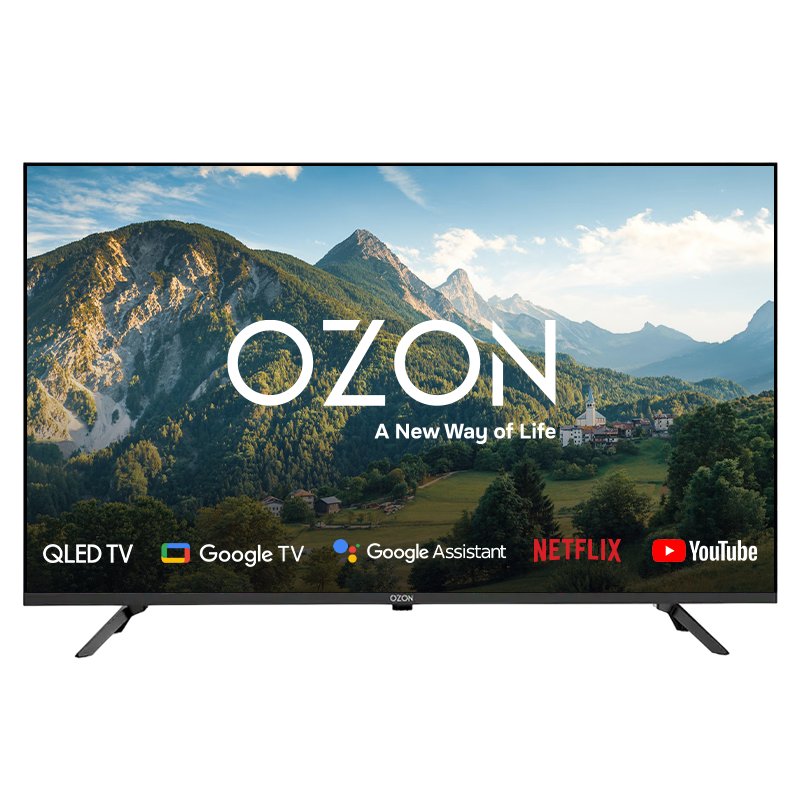 43" LED SMART TV OZON H43QN7500S, QLED, Full HD, Google TV, Black