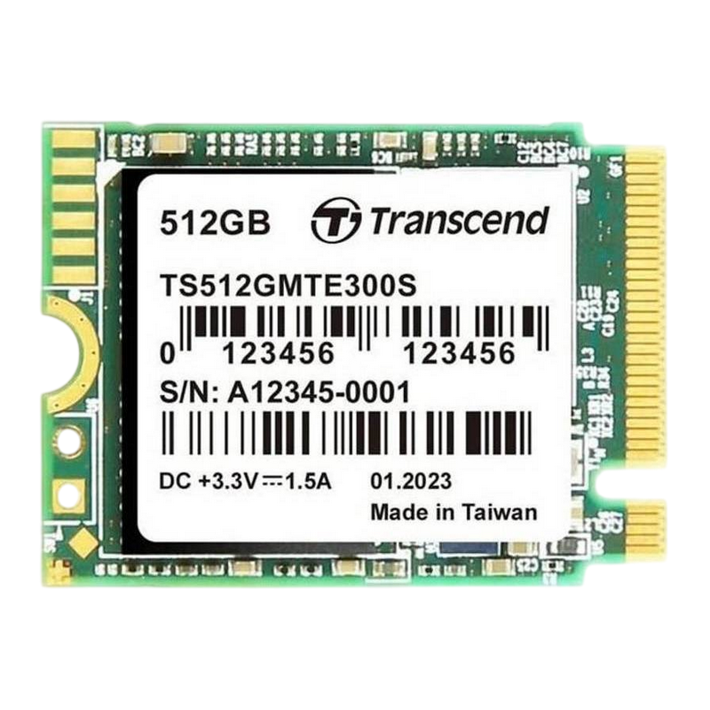 .M.2 NVMe SSD 512GB Transcend 300S [30mm, PCIe 3.0 x4, R/W:2000/1100MB/s, 90/190K IOPS, 200TBW]