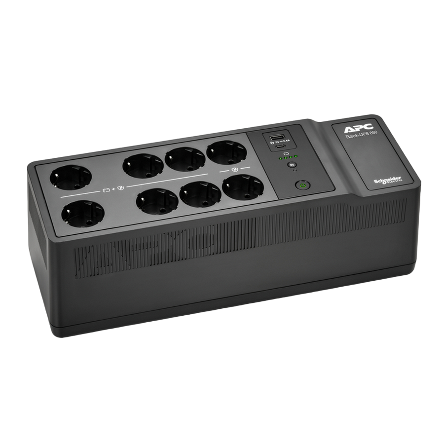APC Back-UPS BE850G2-GR 850VA/520W, 230V, RJ-45, 1*USB-C, 1*USB-A charging port, 8*Schuko Sockets