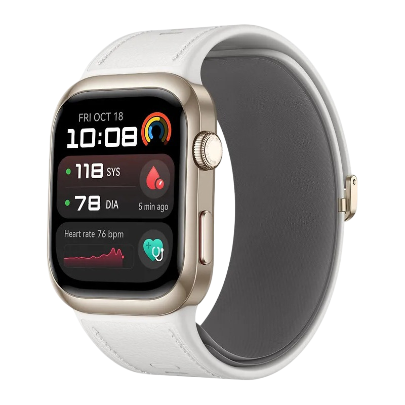 Huawei Watch D2 Gold Aluminum Alloy Case with White Composite Leather Strap