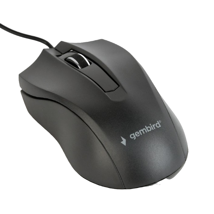 Mouse Gembird MUS-3B-01, Optical, 1000 dpi, 3 buttons, Ambidextrous, Black, USB