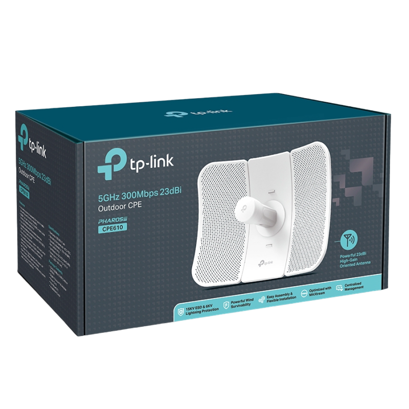Wireless Access Point TP-LINK "CPE610", 5Ghz, 300Mbps High Power, Outdoor