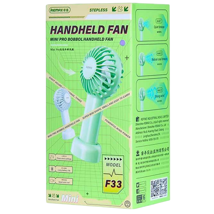 MINI FAN REMAX PRO BOBBOL F33 – WHITE