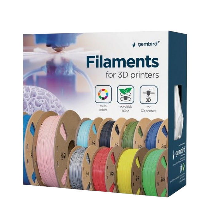 PLA 1.75 mm, White Filament, 1 kg, Gembird 3DP-PLA1.75-01-W