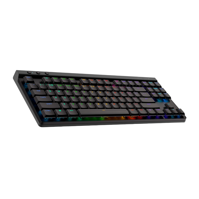 Gaming Wireless Keyboard Logitech G515 TKL, Mechanical, Thin, Low-profile, GL Tactile SW, Double-shot PBT, Macro, RGB, 1500mAh, 2.4GHz+BT, EN, Black