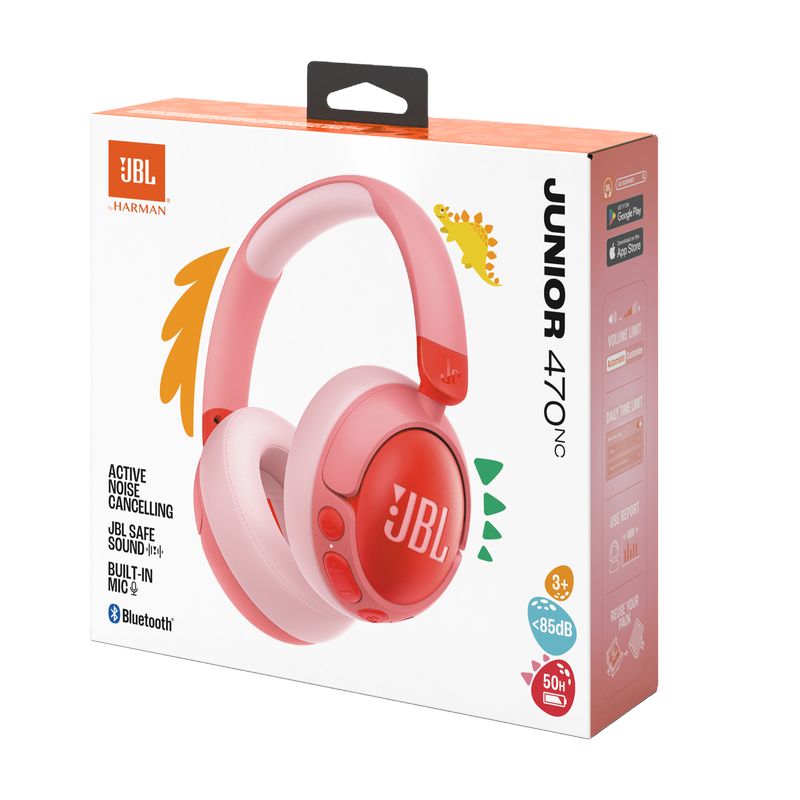 Headphones Bluetooth JBL JR470NC, Kids On-ear, Pink