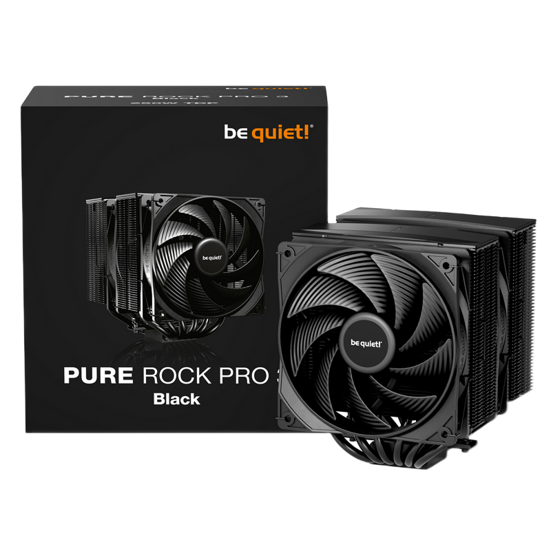 AC be quiet! "Pure Rock Pro 3 Black" (14-34.8dBA, 2000RPM, 59.6 CFM, 2x120mm, PWM, 250W, 6x6mm, 1070g.)