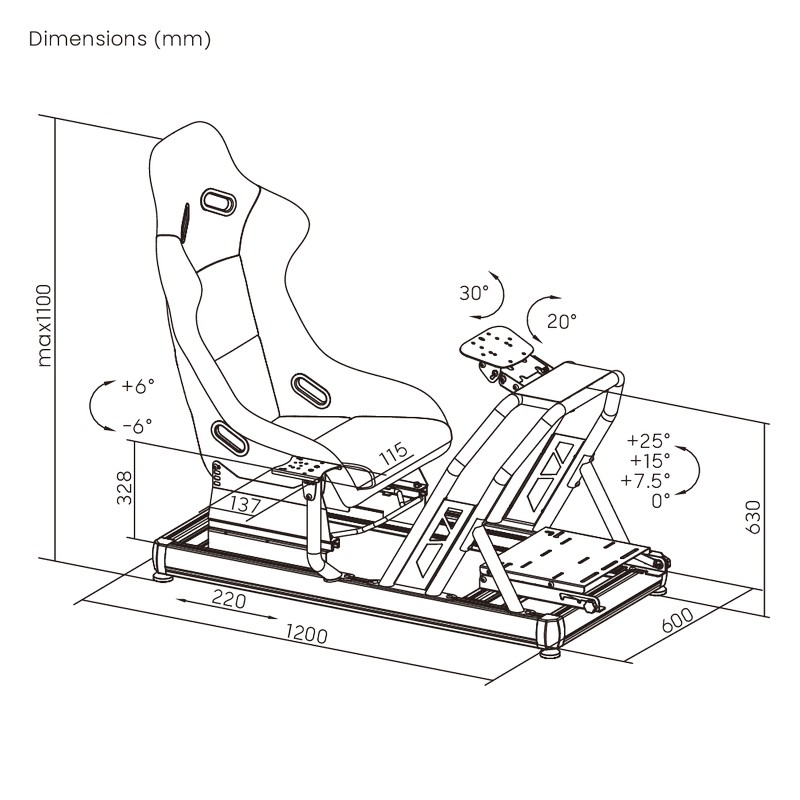 Lumi LRS08-BS02-KP01 Racing Simulator Cockpit