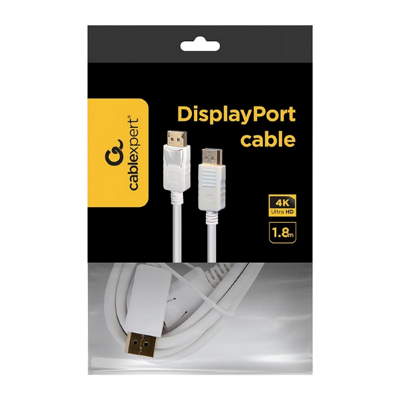 Cable DP to DP 1.8m Cablexpert, White, CC-DP2-6-W