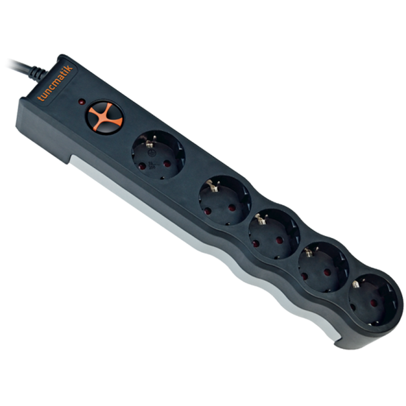Surge Protector Tuncmatik Powersurge 5 Sockets LI 1050 J Black 1,5 m