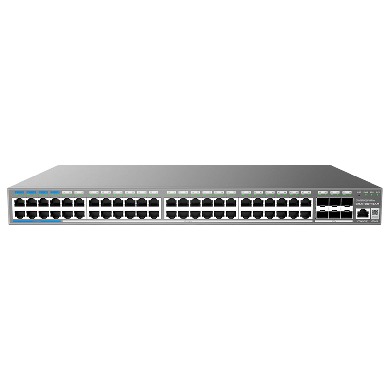 48-Port Gigabit L2++ Managed PoE+ Switch Grandstream "GWN7806PH Pro", 48xPoE+ ports, 6xSFP+, Stackable, 720W Budget, Console Port