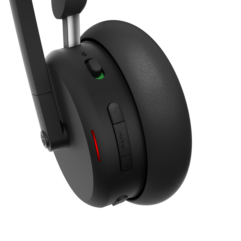 Wireless Headset Lenovo 6550(USB-C,Teams), 40mm, 20Hz-20kHz, 115±2.5 dB, 32Ohm, up 60h, Mic 1xUnidir.+4xOmnidir., AI-powered ENC, 165g., BT 5.3, Black