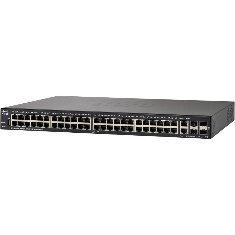 48-port 10/100Mbps Smart Switch Cisco SF250-48, 2xSFP, 2xSFP Combo