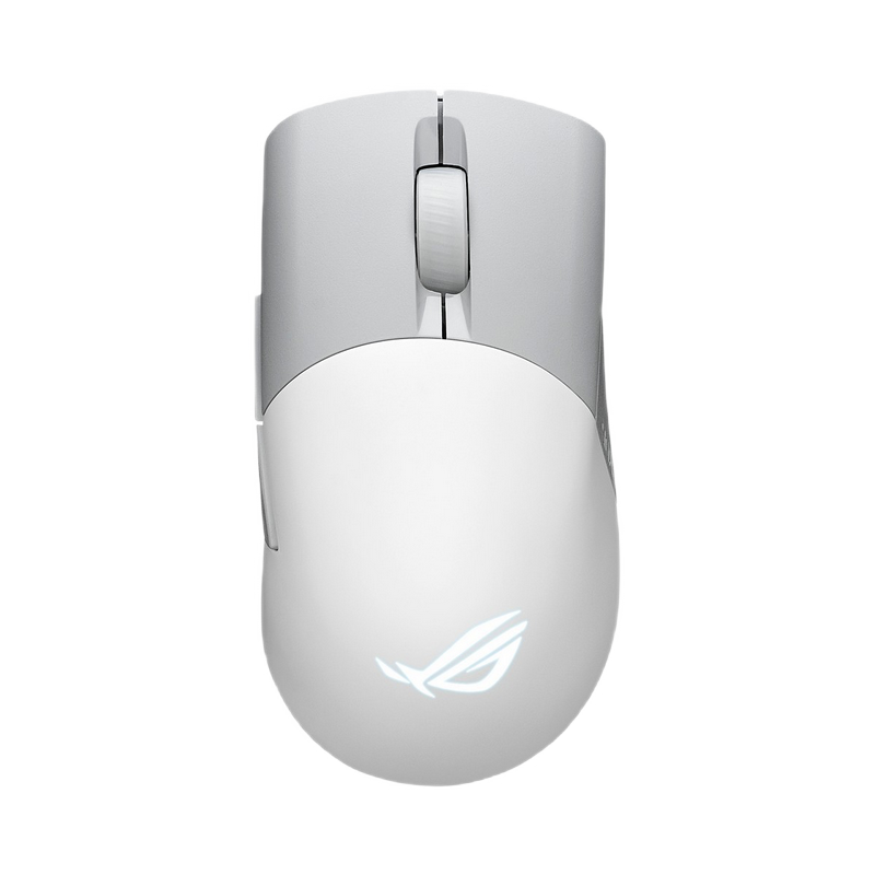 Gaming Wireless Mouse Asus ROG Keris AimPoint, 36k dpi, 5 buttons, 650IPS, 50G, 75g, Ergonomic, Mech.SW, Push-fit socket, RGB, 2m, USB+2.4Ghz+BT,White