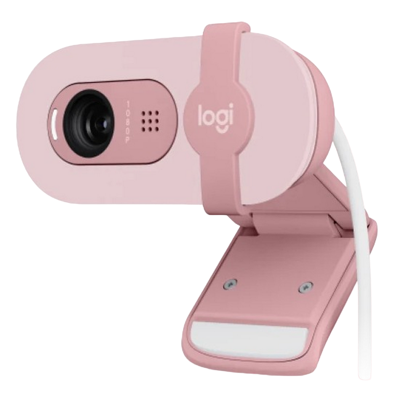 Camera Logitech BRIO 100, 1080p/30fps, FoV 58°, 2MP, Fixed Focus, Shutter, 1.5m, Rose