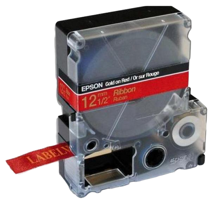 Tape Cartridge EPSON 12mm/5m Ribbon Gld/Red, LK4RKK C53S654033