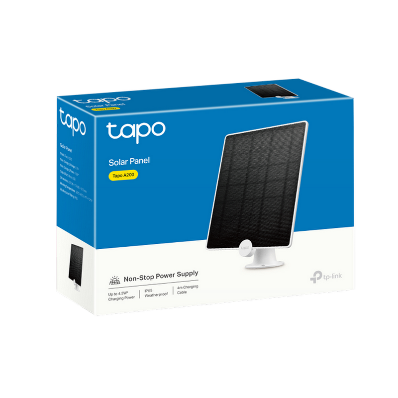 TP-Link Outdoor TAPO A200, Solar Panel for C4XX cameras, up to 4.5W, IP65, 4m MicroUSB cable
