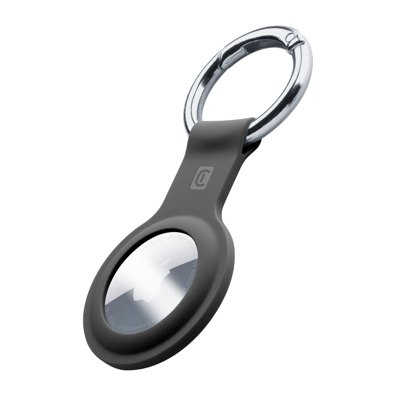 Cellular Apple Airtag, Silicone case with hook, Black