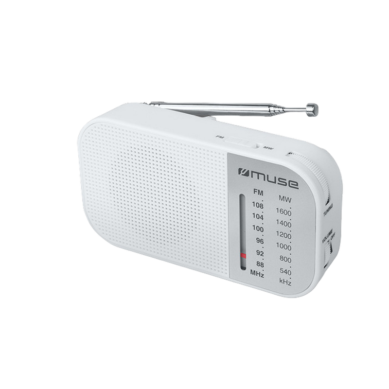 MUSE M-025 RW, Analog Tuner FM/MW, White