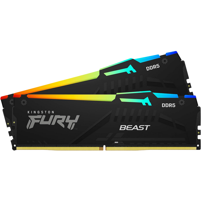 64GB DDR5-5600MHz Kingston FURY Beast RGB (Kit of 2x32GB) (KF556C36BBEAK2-64), CL36-38-38, 1.25V, AMD EXPO 1.0/Intel XMP 3.0, Black