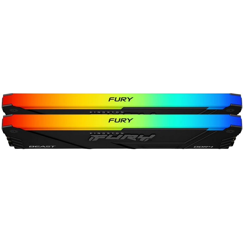 16GB DDR4-3200MHz Kingston FURY Beast RGB (Kit of 2x8GB) (KF432C16BB2AK2/16), CL16-18-18, 1.35V, Black