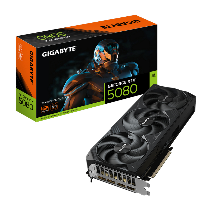 VGA Gigabyte RTX5080 16GB GDDR7 WindForce (GV-N5080WF3OC-16GD)