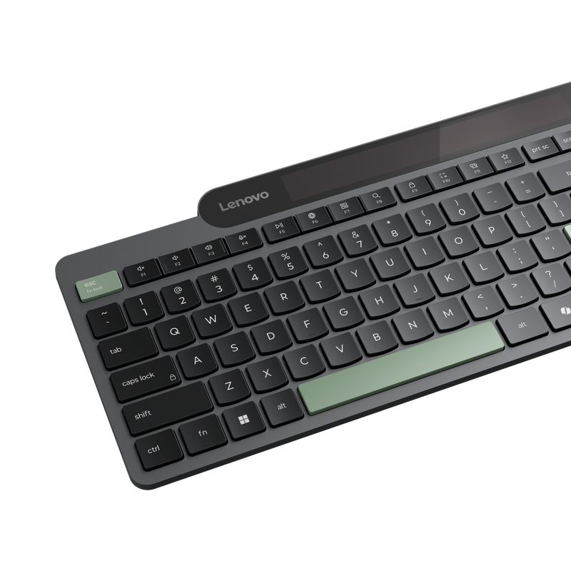 Wireless Keyboard Lenovo Self-Charging, Multi-device, 2,5-zone layout, Spill-resistant, Tilt-leg, Silent typing, BT 5,1, EN/RU, Black