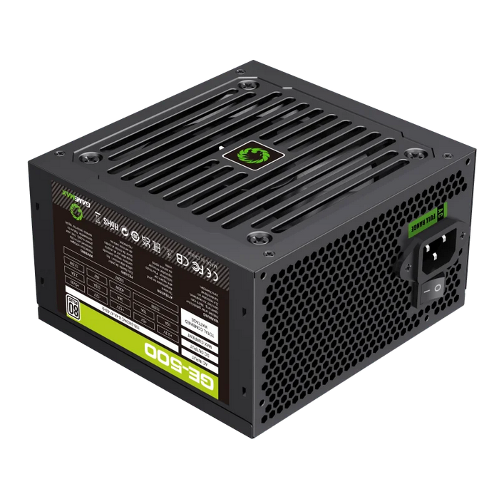 Power Supply ATX 500W GAMEMAX GE-500, 80+, 120mm, Active PFC, Temperature control fan, Black