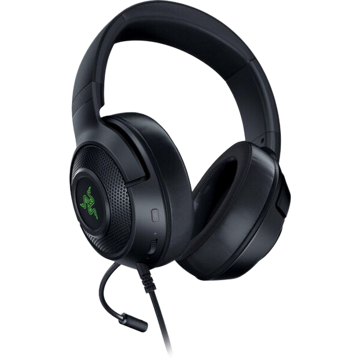 Gaming Headset Razer Kraken V3 X, 40mm driver, 12-28kHz, 32 Ohm, 103db, 285g, On-earcup control, Cardioid Mic, v7.1, RGB, 1.8m, USB, Black
