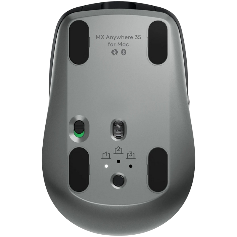 Wireless Mouse Logitech MX Anywhere 3S for Mac, 200-8000 dpi, 6 buttons, Ambidextrous, 99g, 500mAh, Bluetooth, Silent, Space Gray
