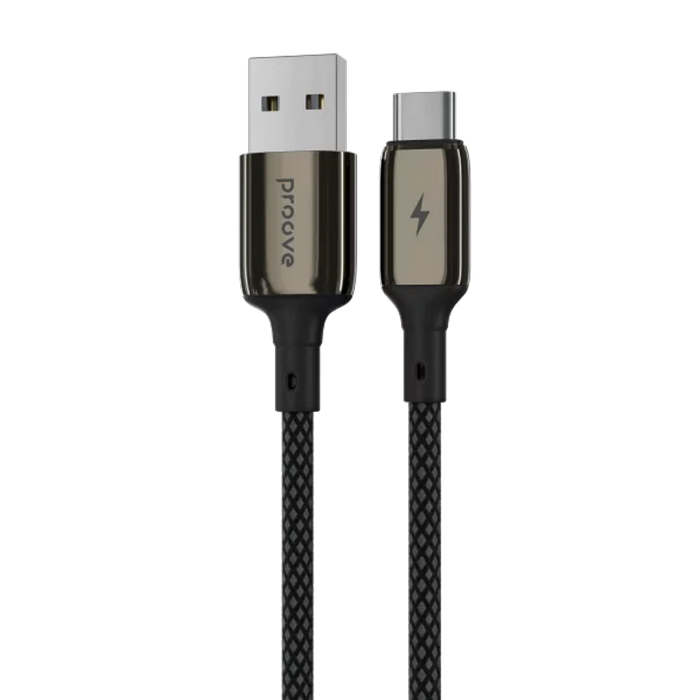 Cablu USB (Type-C), Proove Dense Metal 3A (1m), Black