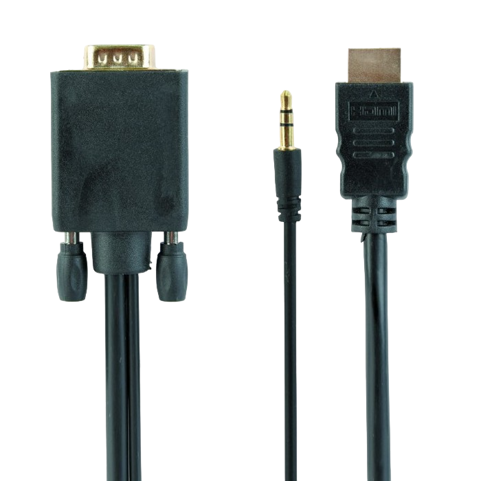 Cable HDMI to VGA+3.5mm jack 1.8m Cablexpert male-male, V1.4, Black, A-HDMI-VGA-03-6