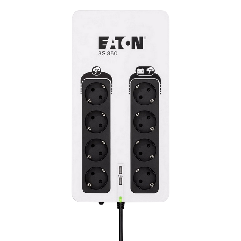 UPS Eaton 3S850DIN 850VA/510W, AVR, 1*USB-B, 2*USB-A chatging, 4*Schuko, 4*Schuko surge only