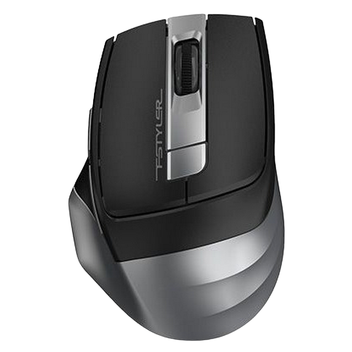 Wireless Mouse A4Tech FG35, 1200-2000 dpi, 6 buttons, 92g, Ergonomic, Programmable, 4-Way Wheel, 1xAA, 2.4Ghz, Black/Grey