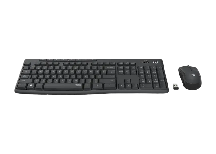 Wireless Keyboard & Mouse Logitech MK295 Silent, Media сontrols, Spill-resistant, 1000dpi, 3 buttons, 2xAAA/1xAA, 2.4Ghz, EN, Graphite