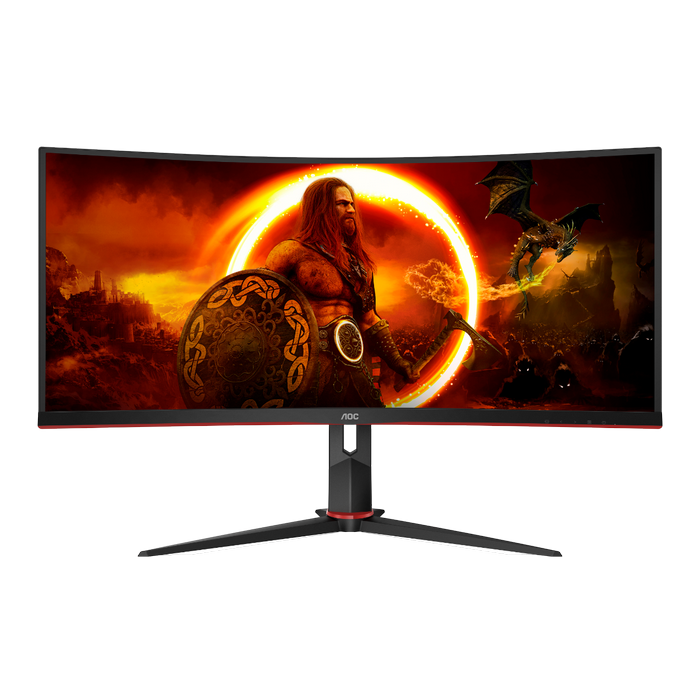 34" AOC CU34G2XP/BK, Black, Curved-VA, 3440x1440, 180Hz, AdaptiveSync, 1msMPRT, 430cd, HDR10, HDMI+DP+USB